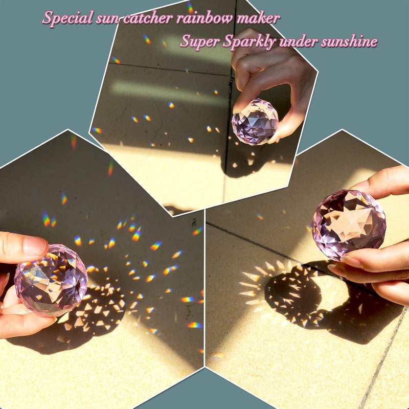 Eiryhope Gazing Ball Spiral Tail with Pink Crystal Orb | Sparkling Wind Spinner Stabilizer, Sun Catcher Rainbow Maker, Hanging Indoor/Outdoor Garden Decor & Gift Gift for Mom Grandma, 13" Height - Image 4